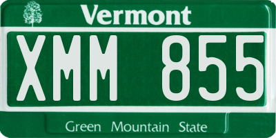 VT license plate XMM855