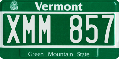 VT license plate XMM857
