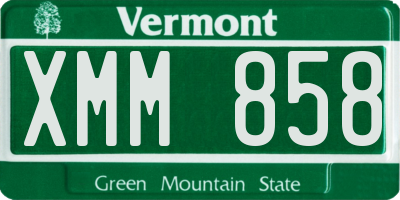VT license plate XMM858