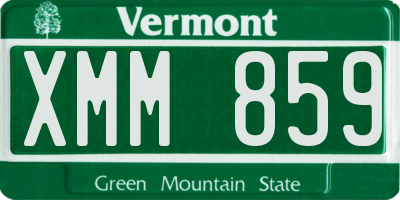 VT license plate XMM859