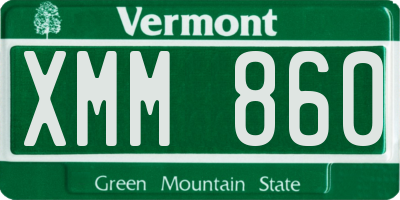 VT license plate XMM860