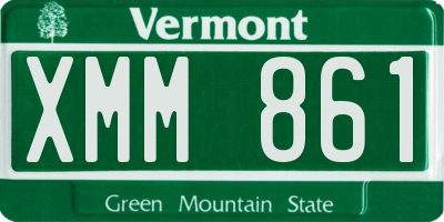 VT license plate XMM861