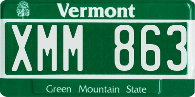 VT license plate XMM863