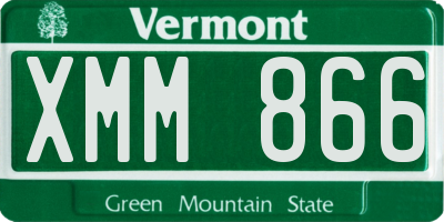 VT license plate XMM866
