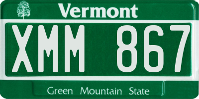 VT license plate XMM867