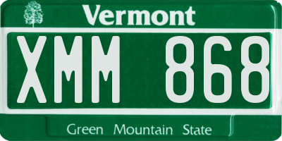 VT license plate XMM868