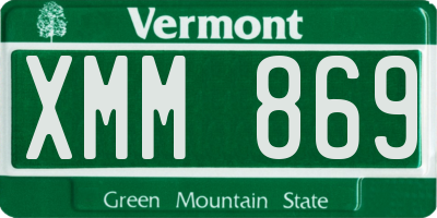 VT license plate XMM869