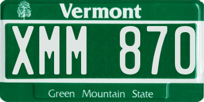 VT license plate XMM870