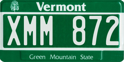 VT license plate XMM872
