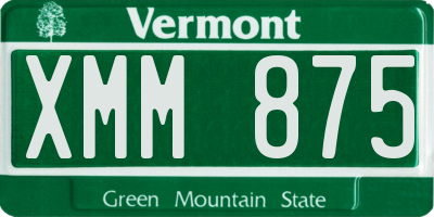VT license plate XMM875