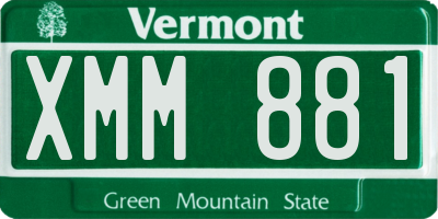 VT license plate XMM881
