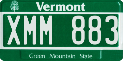 VT license plate XMM883