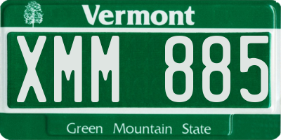 VT license plate XMM885
