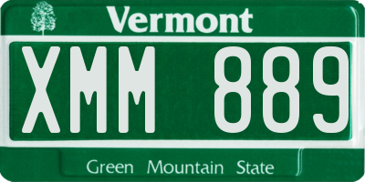 VT license plate XMM889