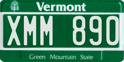 VT license plate XMM890