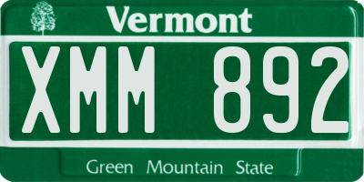 VT license plate XMM892