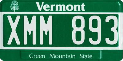 VT license plate XMM893