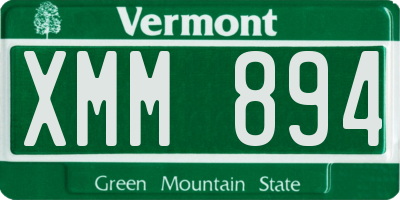 VT license plate XMM894