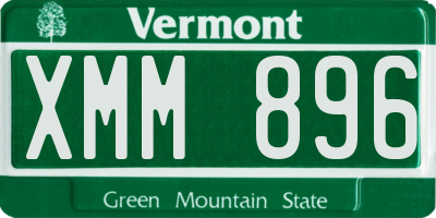 VT license plate XMM896