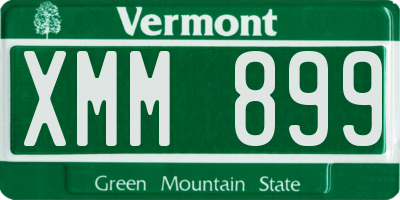 VT license plate XMM899