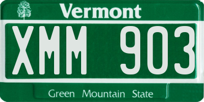 VT license plate XMM903