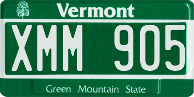 VT license plate XMM905