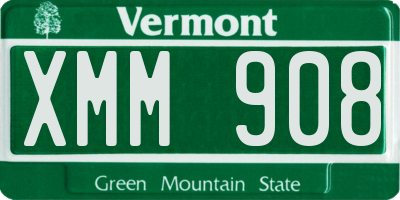 VT license plate XMM908