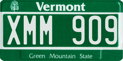 VT license plate XMM909