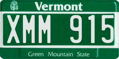 VT license plate XMM915