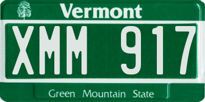 VT license plate XMM917