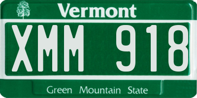 VT license plate XMM918