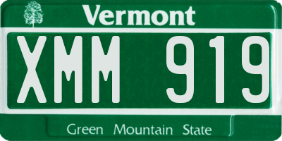 VT license plate XMM919