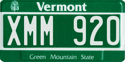 VT license plate XMM920