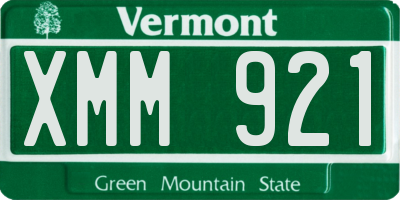 VT license plate XMM921