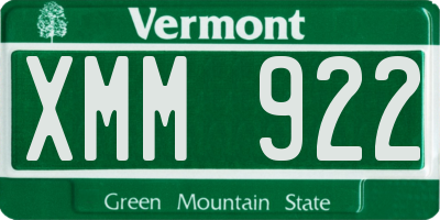 VT license plate XMM922