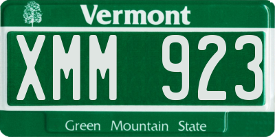 VT license plate XMM923