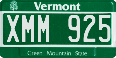 VT license plate XMM925