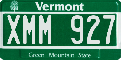 VT license plate XMM927