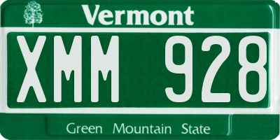 VT license plate XMM928