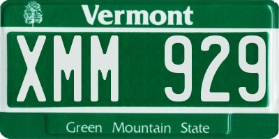 VT license plate XMM929