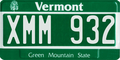 VT license plate XMM932