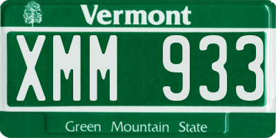 VT license plate XMM933