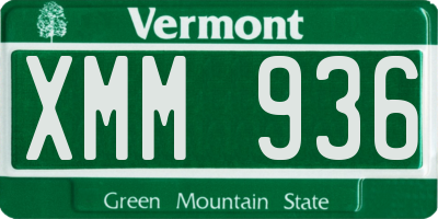 VT license plate XMM936
