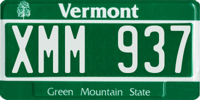VT license plate XMM937