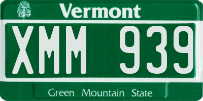 VT license plate XMM939