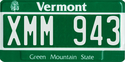 VT license plate XMM943
