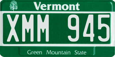 VT license plate XMM945