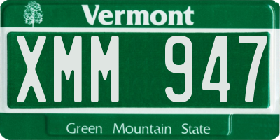 VT license plate XMM947