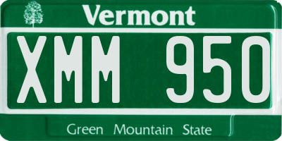 VT license plate XMM950