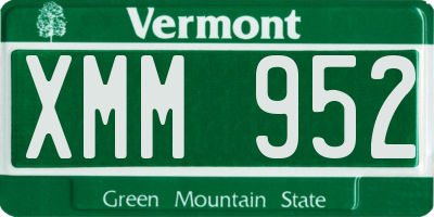 VT license plate XMM952